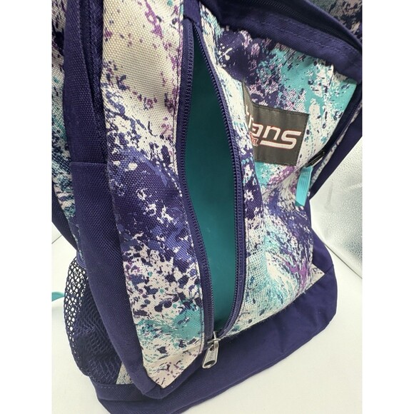 Trans By JanSport Backpack Laptop Sleeve Paint Spatter 5 Zip Compartments - Picture 6 of 13